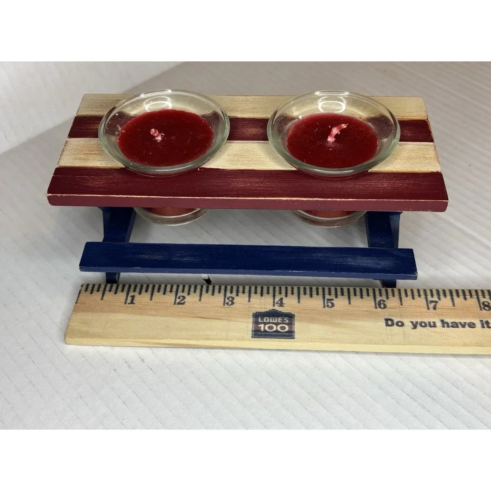 Picknick Table Votive Candle Holder Patriotic